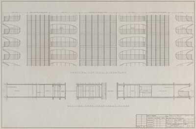 Park City, Denver, Colorado, Phase One Partial Elevation and Section, Working Drawing