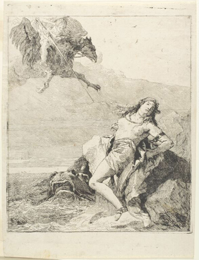 Angelica Bound and about to be Devoured by the Sea Monster