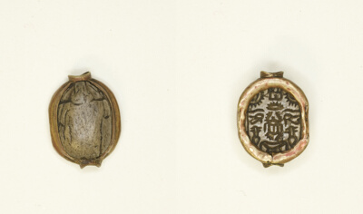 Scarab: Scarab Beetle with Hieroglyphs (wedjat eyes, nfr-signs, nbw-sign)