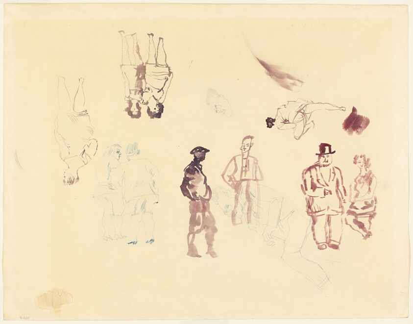 Sheet of Sketches: Men and Women (recto and verso)