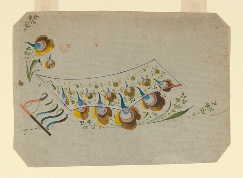 Design for an Embroidered Waistcoat Pocket