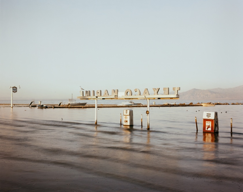 Flooded Marina (Gas Pumps), Salton Sea, California, from the series "Desert Cantos III: The Flood"
