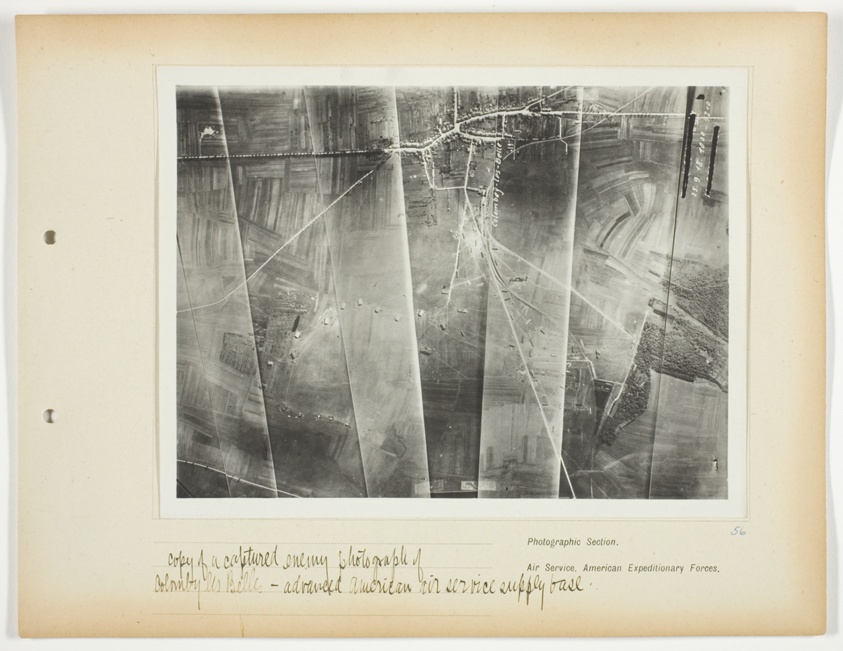 Copy of captured enemy photograph of Colombey-les-Belles—advanced American Air Service supply base