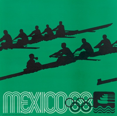 Mexico City 1968 Olympics Rowing Poster