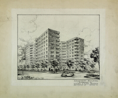 Proposed Apartments, Pittsburgh, Pennsylvania, Perspective Rendering