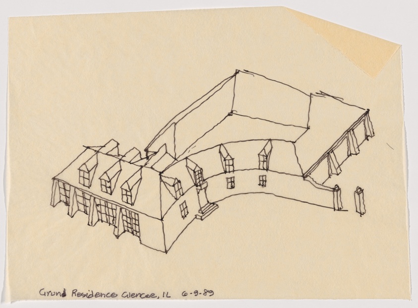 Grund House, Glencoe, Illinois, Sketch