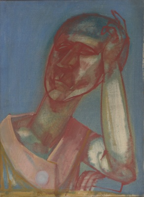 Woman Leaning on Her Elbow: Portrait of Katalin Dávid (Könyökére támaszkodó nö: Dávid Katalin portréja)