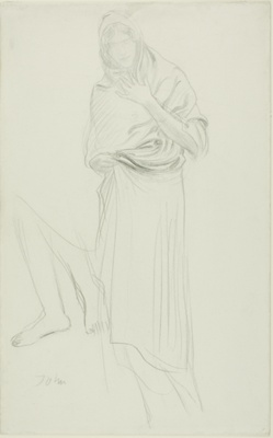 Woman in a Shawl, Sketch of Legs