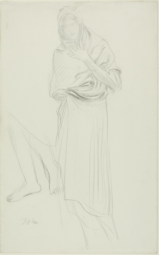 Woman in a Shawl, Sketch of Legs