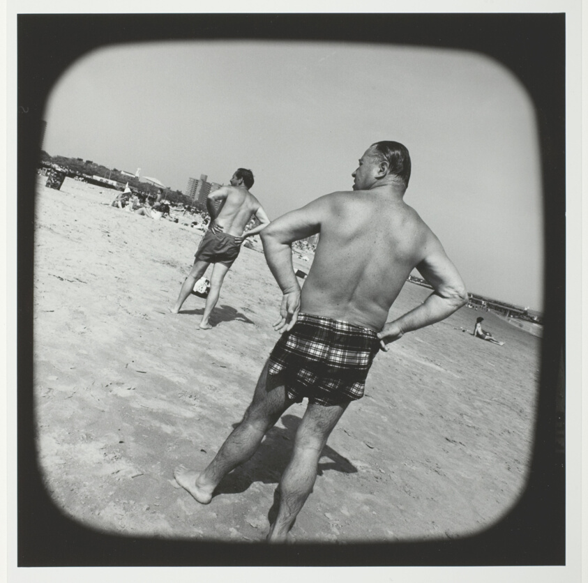 Untitled (Two-Middle Aged Men Standing with Hands at Waist and Backs to Camera), from the series "Beach"