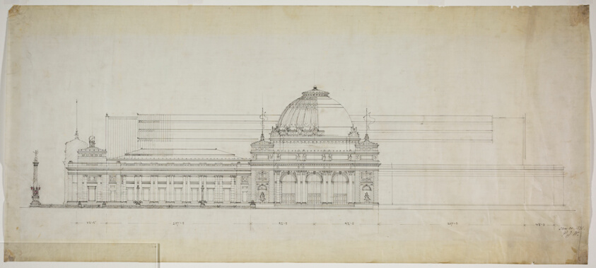 Lakefront Exhibition Hall, Chicago, Illinois, Elevation