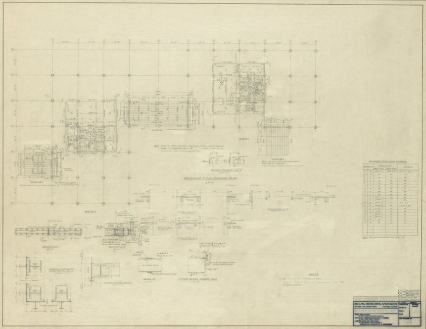 860–880 North Lake Shore Drive, Mezzanine Floor Framing Plan