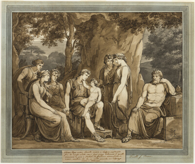 Calypso Watches Telemachus with Cupid on His Knee, While Mentor Watches in Anger, from The Adventures of Telemachus, Book 7