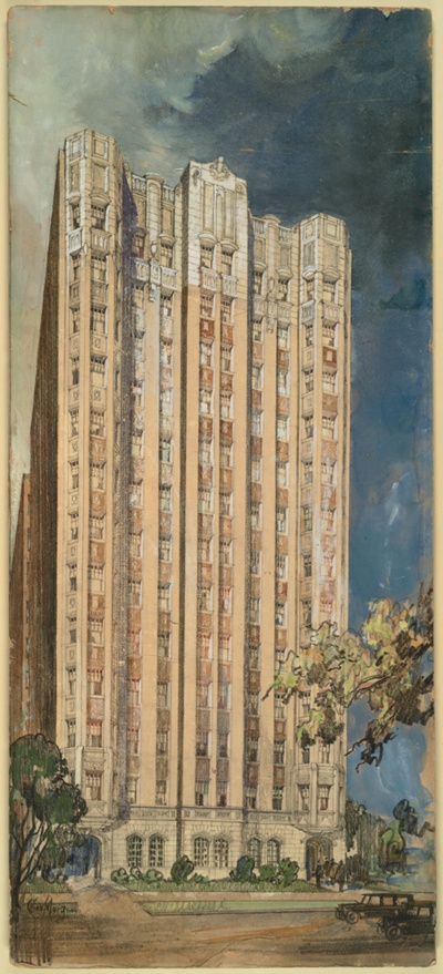Cornell Towers, Chicago, Illinois, Perspective Rendering