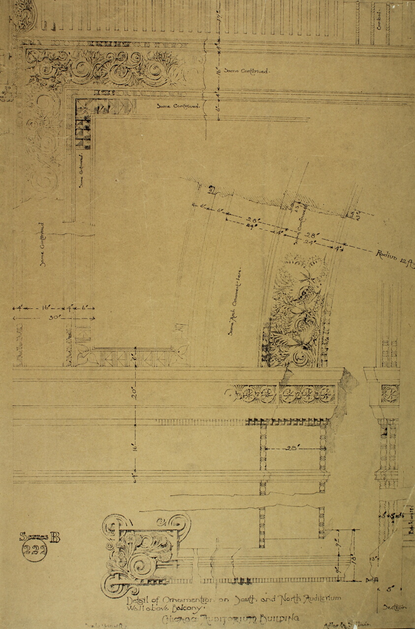 Auditorium Building, Chicago, Illinois, Plaster Details for Balcony