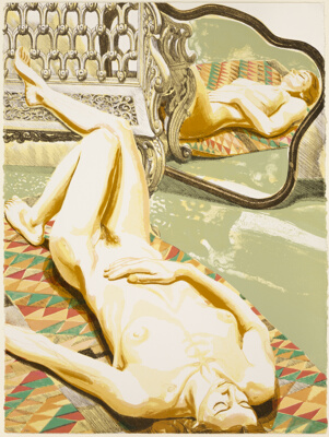 Nude with Iron Bench and Mirror