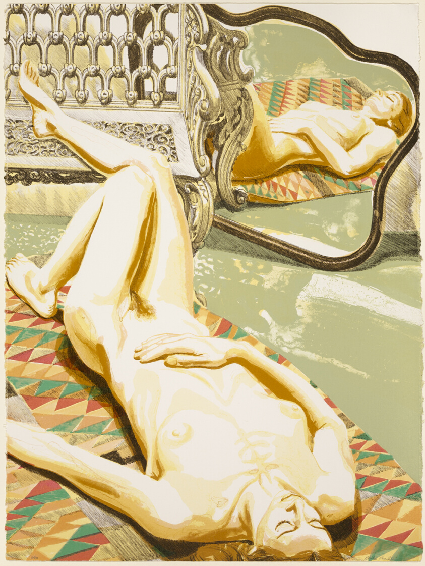 Nude with Iron Bench and Mirror