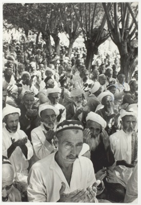 Uzbek Moslem Men at Prayer