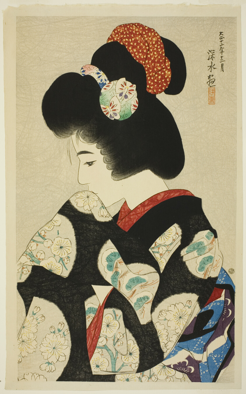 Thinking of the Coming Spring, from the series "New Twelve Images of Modern Beauties"