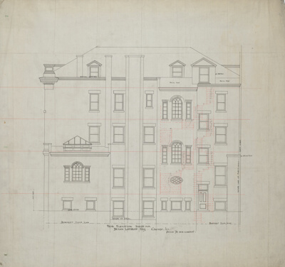 Bryan Lathrop House, Chicago, Illinois, Rear Elevation