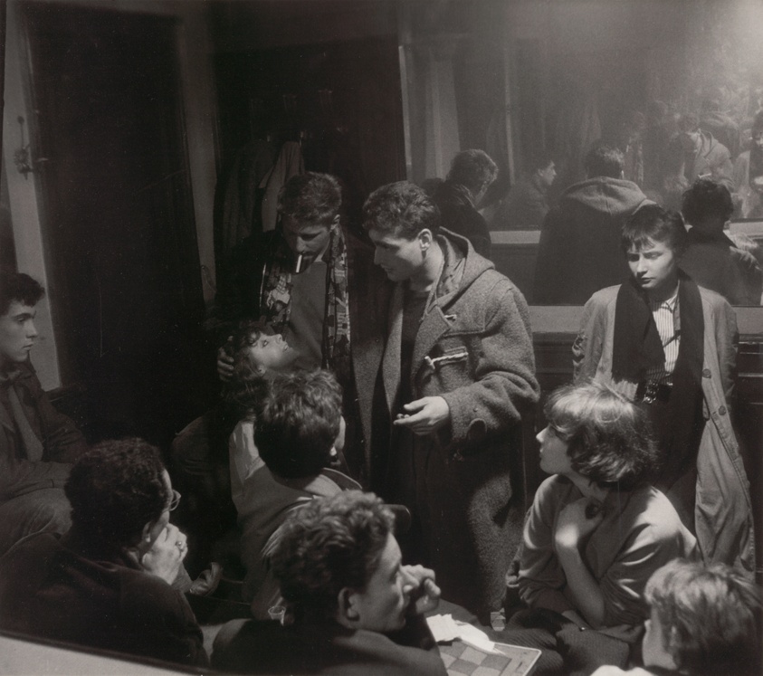 Girl Surrounded by Students in Saint-Germain-Des-Pres