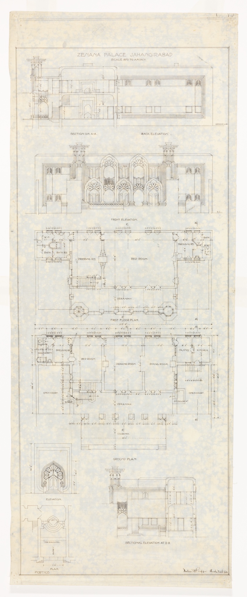 Zenana Palace, Jahangirabad, India, Design Scheme