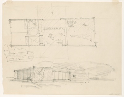 Unidentified House, Perspective and Plans
