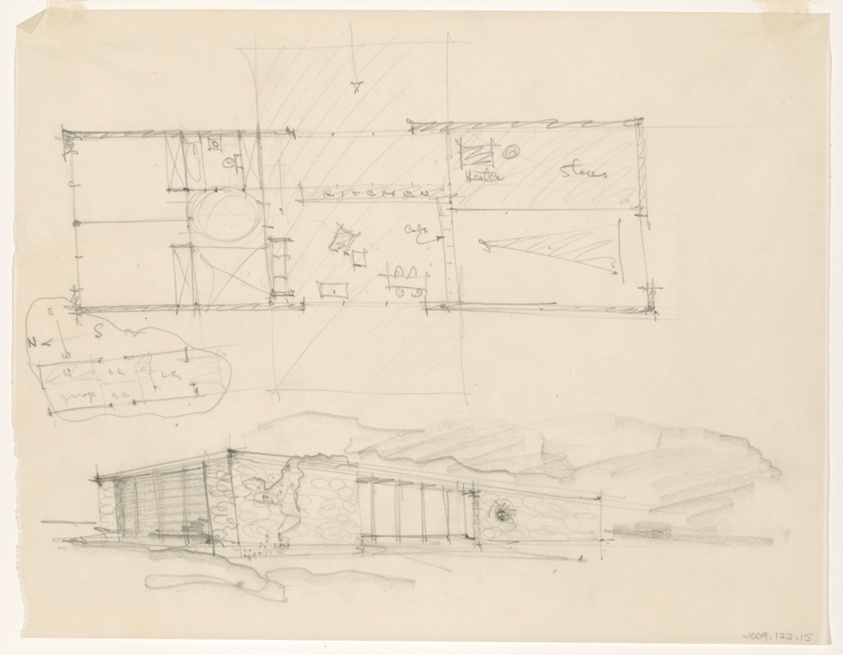 Unidentified House, Perspective and Plans