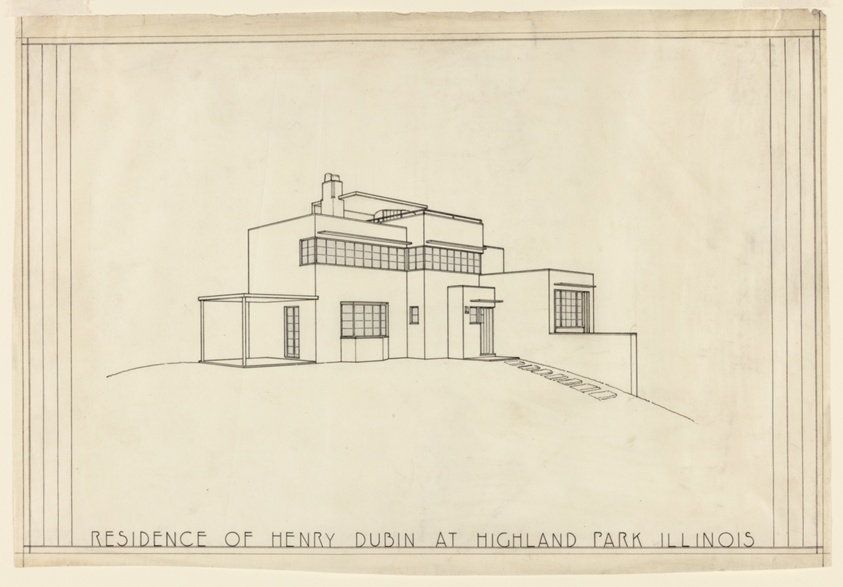 Henry Dubin "Battledeck" House, Highland Park, Illinois, Perspective