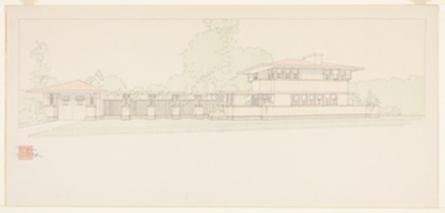 W.B. Greene House, Aurora, Illinois, Perspective