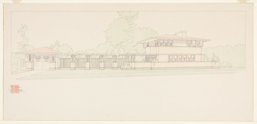 W.B. Greene House, Aurora, Illinois, Perspective