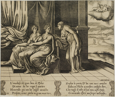 Psyche's Sisters...Persuade Her that a Serpent is Sleeping with Her