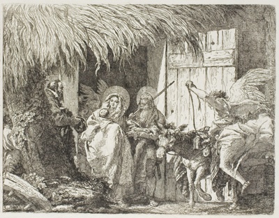 Joseph and Mary Seeking Shelter, plate five from The Flight into Egypt