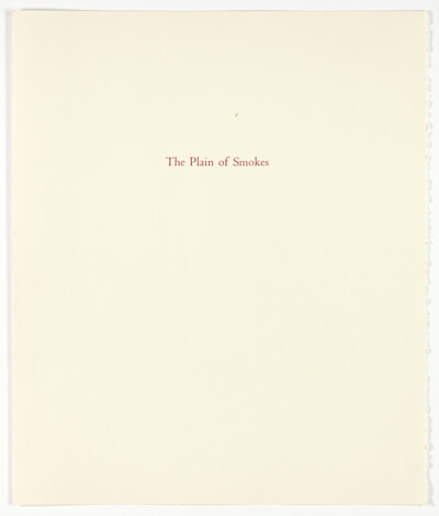 Pages 1-3, from The Plain of Smokes: Poem Cycle