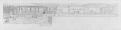 Proposed Interior, Henry Ford House, Perspective Section