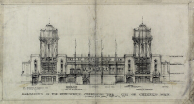 Recreation Pier (Navy Pier), Chicago, Illinois, West Elevation