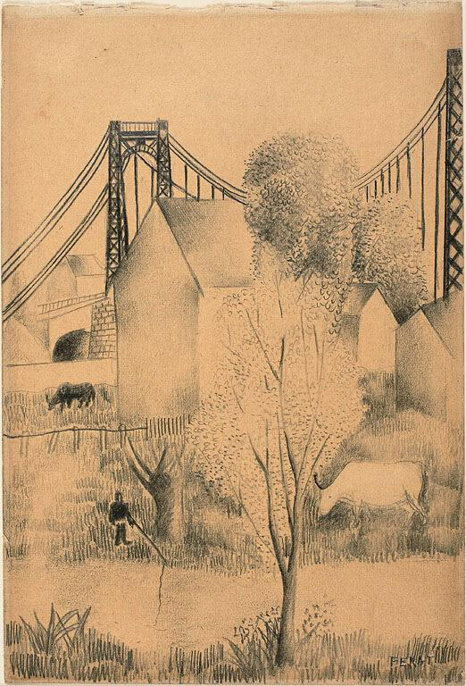 Farm Near Suspension Bridge