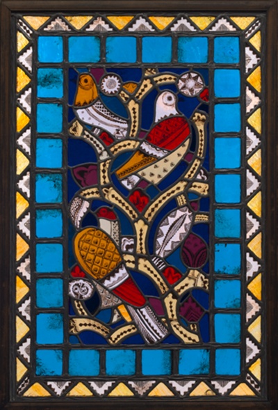 Window with Bird Design