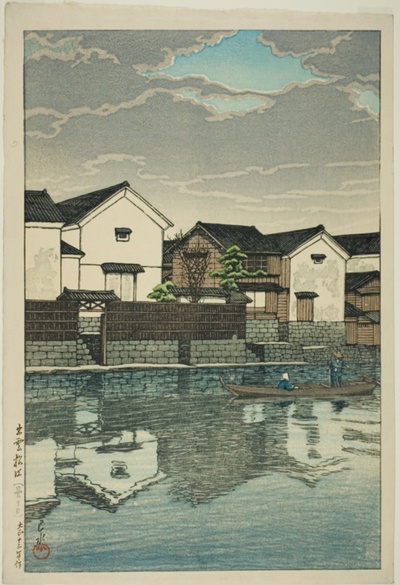 Cloudy Day at Matsue in Izumo Province (Izumo Matsue [kumoribi]), from the series "Souvenirs of Travel, Third Series (Tabi miyage dai sanshu)"