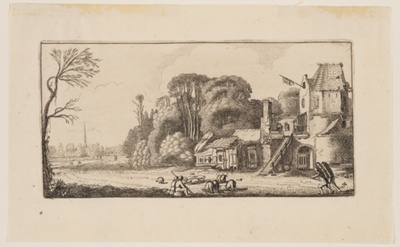 Landscape with Pigs and Two Peddlers, from Six Landscapes