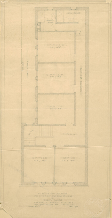 First National Bank, Manlius, Illinois, Second Floor Plan