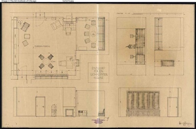 Design for a Living Room, Furniture Layout and Elevations