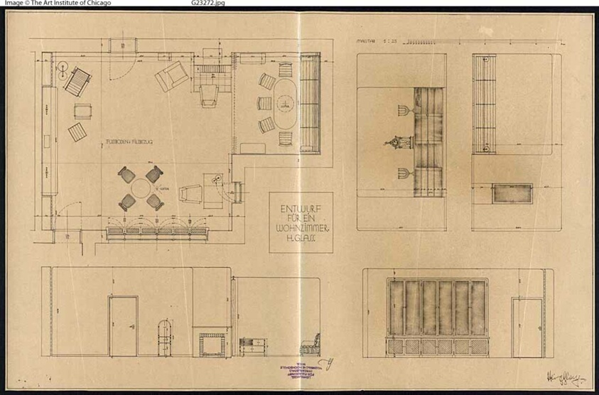 Design for a Living Room, Furniture Layout and Elevations