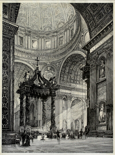 Saint Peter's Basilica, Rome, Italy, Interior View