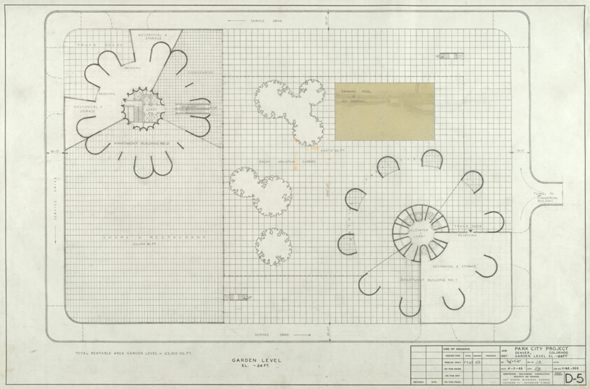 Park City, Denver, Colorado, Garden Level Site Plan, Working Drawing