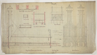 J.M. Brunswick and Balke Company Lumber Dryer, Chicago, Illinois, Elevation and Section