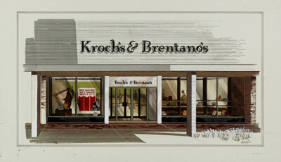 Kroch's and Brentano's Bookstore, Old Orchard Shopping Center, Skokie, Illinois, Presentation Drawing