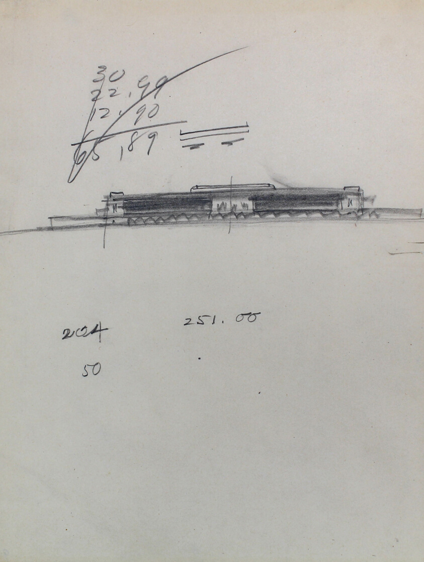 Art Institute of Chicago 1934 Competition Addition, Chicago, Illinois, Elevation Study