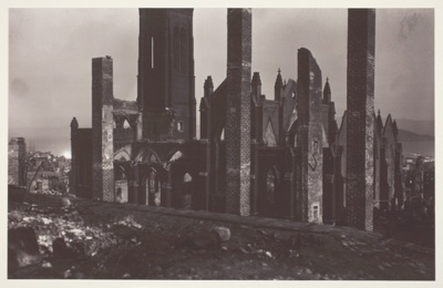Ruins of Church Looking North-East or East; Yerba Buena Island in far Right Distance) San Francisco Earthquake and Fire