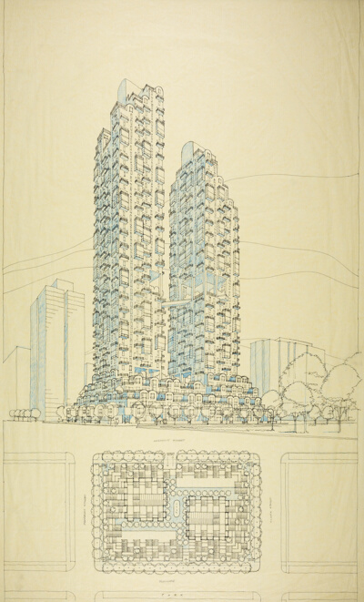 Bernstein Group Residential Towers, Chicago, Illinois, Perspective